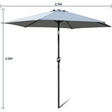 Olsen & Smith Large 2.7m Grey Tilting Garden Parasol Umbrella with Tilt & Crank Mechanism for Garden Patio Lawn | Showerproof | UV 30 Sun Protection + Storage Bag