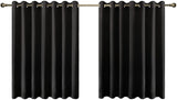 Olsen & Smith Black Thermal Insulating Blackout Curtains Eyelet Set Thermally Insulated for Summer & Winter Home Bedroom Living Room