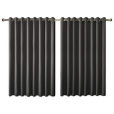 Olsen & Smith Black Thermal Insulating Blackout Curtains Eyelet Set Thermally Insulated for Summer & Winter Home Bedroom Living Room