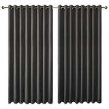 Olsen & Smith Black Thermal Insulating Blackout Curtains Eyelet Set Thermally Insulated for Summer & Winter Home Bedroom Living Room