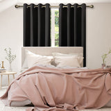 Olsen & Smith Black Thermal Insulating Blackout Curtains Eyelet Set Thermally Insulated for Summer & Winter Home Bedroom Living Room