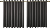 Olsen & Smith Black Thermal Insulating Blackout Curtains Eyelet Set Thermally Insulated for Summer & Winter Home Bedroom Living Room