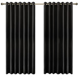 Olsen & Smith Black Thermal Insulating Blackout Curtains Eyelet Set Thermally Insulated for Summer & Winter Home Bedroom Living Room