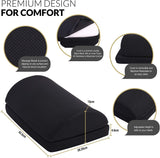 Olsen & Smith Ergonomic Foot Rest Cushion Pillow Pad Under Desk Foam Adjustable Height Footrest for Home Work Office Chair, Non Slip Black