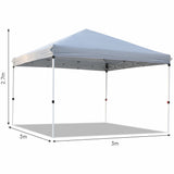 Olsen & Smith Pop Up Garden Gazebo 3m x 3m Showerproof UV 50+ Outdoor Garden Shelter Rustproof PVC Coated Carry Bag & Leg Weight Bags Grey