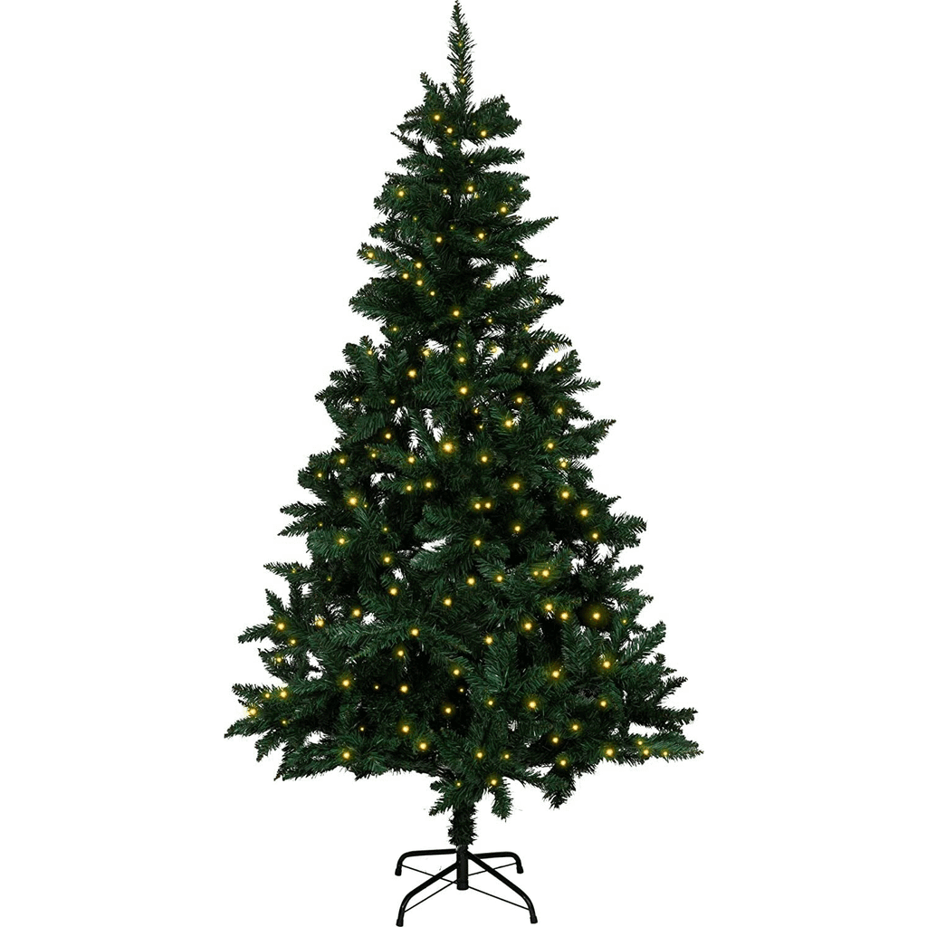 Olsen & Smith Pre-Lit 6ft/7ft Victorian Pine Multi-Function Artificial Christmas Tree with Warm White LED Lights, Free Next Day Express Delivery