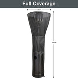 Olsen & Smith Water Resistant Windproof Outdoor Gas Patio Heater Protective Cover 226 x 85 x 48cm – Protection from Rain & Wind - Black