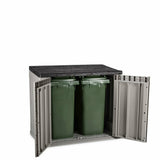 TOOMAX Storaway 842L Outdoor Garden Plastic Storage Shed Box - Grey and Black - 130 x 75 x 110 cm