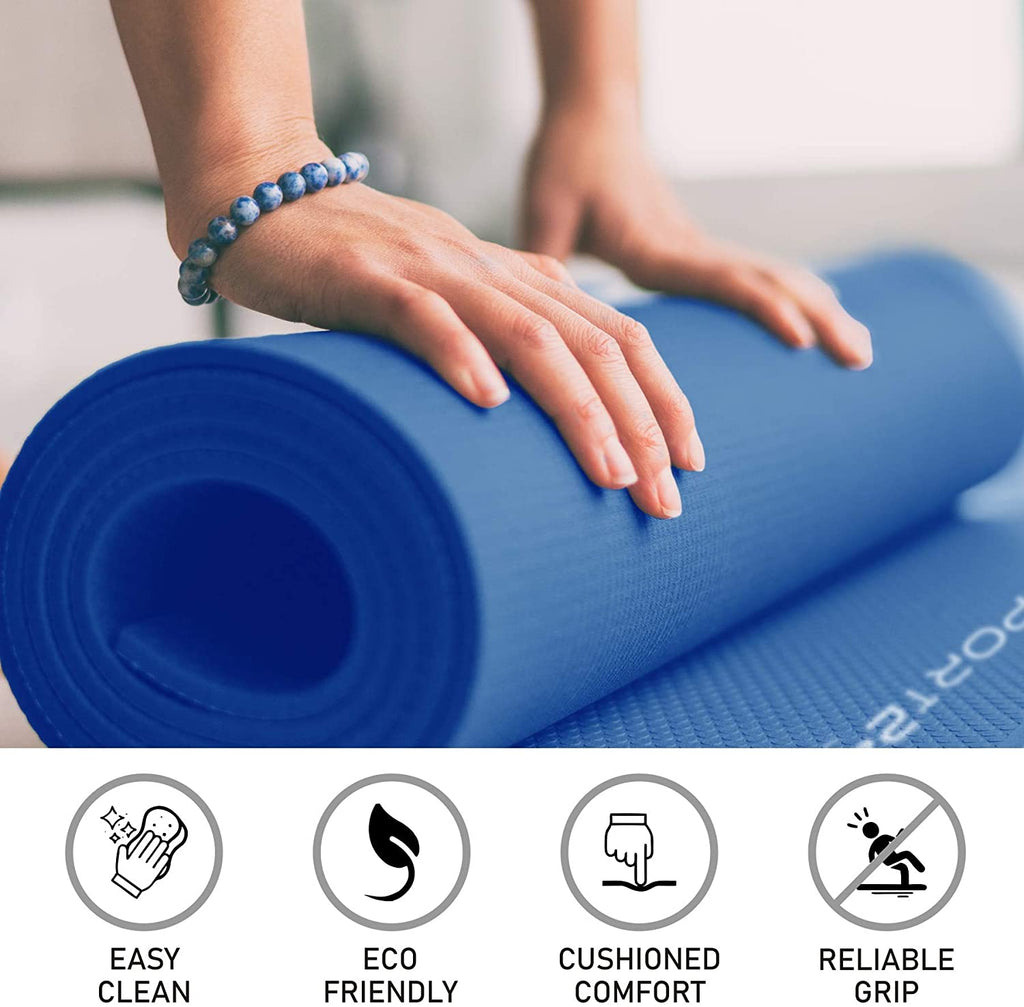 Sport24 Yoga Mat NBR Non-slip Multipurpose- Pilates, Ab workouts, Stre –  Packed Direct UK